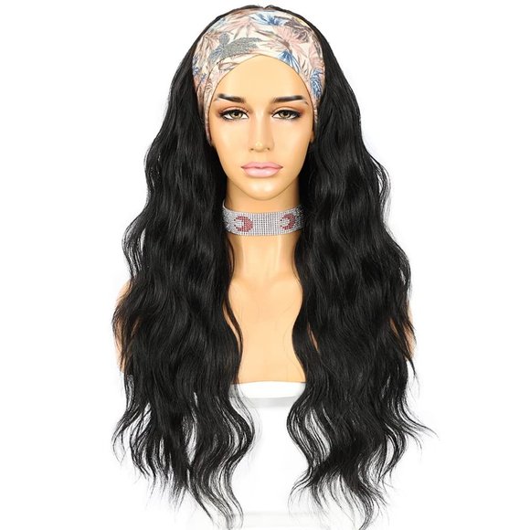 Long Black HeadBand Wig - Picture 3 of 3